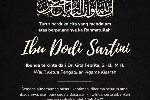 KELUARGA BESAR DPRD KABUPATEN ASAHAN SAMPAIKAN DUKA CITA ATAS WAFATNYA IBUNDA DARI WAKIL KETUA PENGADILAN AGAMA KISARAN